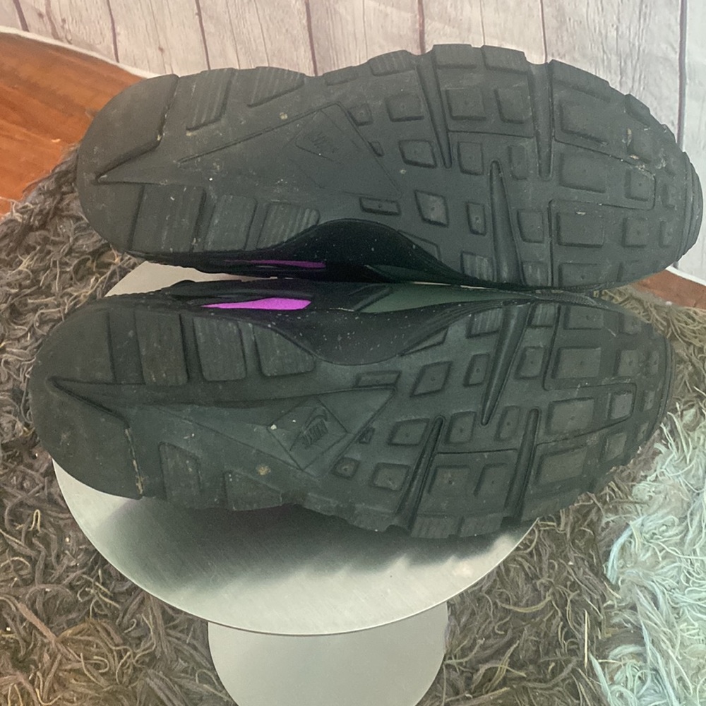 NIKE AIR HUARACHE RUNS SU RIVER BRIGHT CACTUS BLACK GRAY PURPLE SNEAKERS - Picture 6 of 12